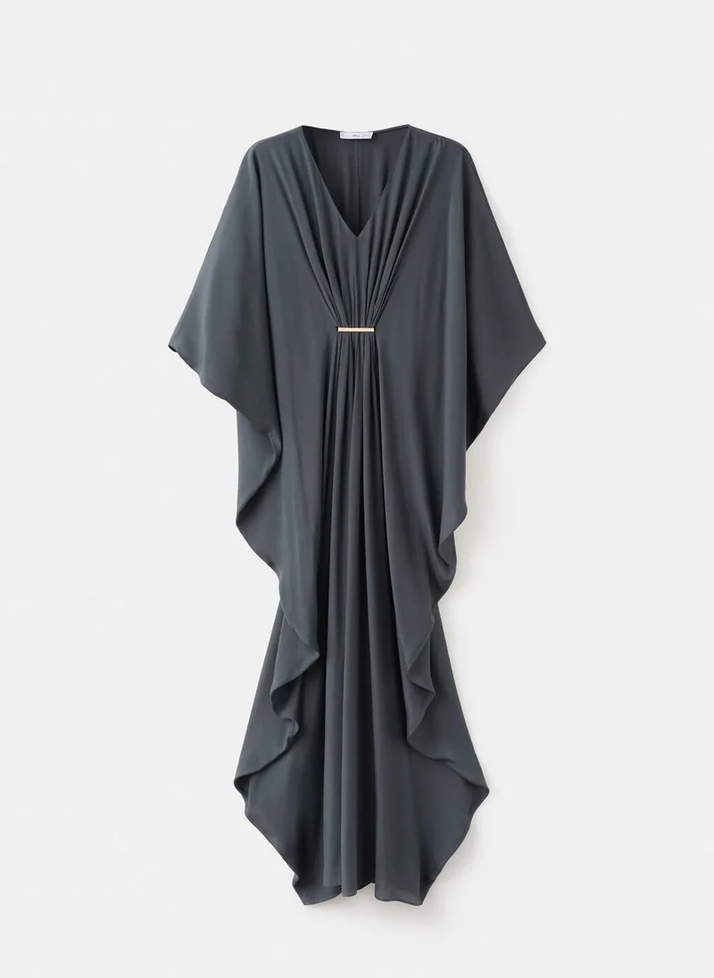 MANGO  Draped dress with three-quarter length sleeves for Women | Best Price UAE